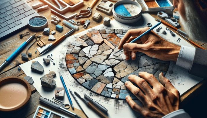 Cracked, chipped, and stained stones and tiles being expertly restored.