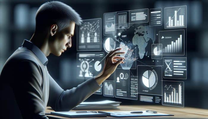 Debt Consolidation With The Snowball Method: UK Guide | DCL Person analysing financial documents and charts in a modern office, focusing on debt consolidation strategy.