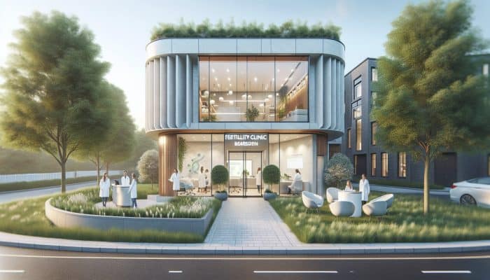 A modern fertility clinic in Bearsden featuring a welcoming reception, professional staff, and satisfied patients.