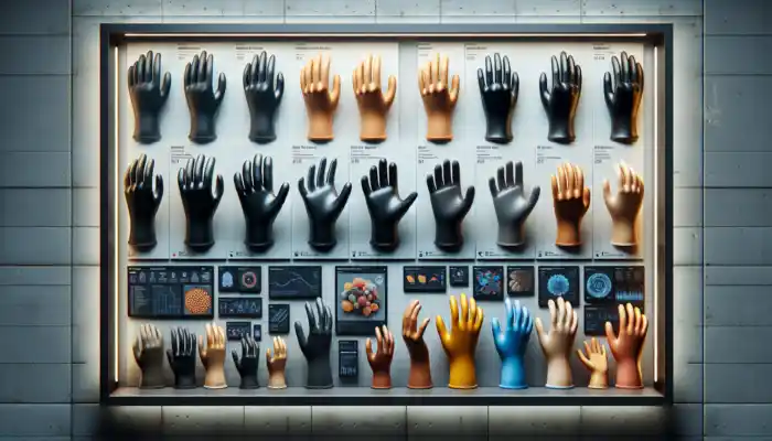 Wide Range of Latex Gauntlet Gloves Offered by Suppliers in Darlington: Showcasing gloves designed for chemical, food, and healthcare applications, featuring a natural rubber grip.