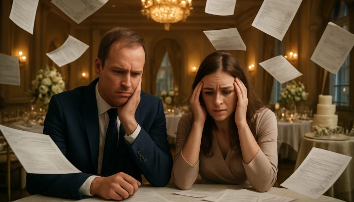 Wedding Costs That Transformed into Long-Term Debt | DCL Concerned British couple overwhelmed by floating wedding invoices over £10k in extravagant venue